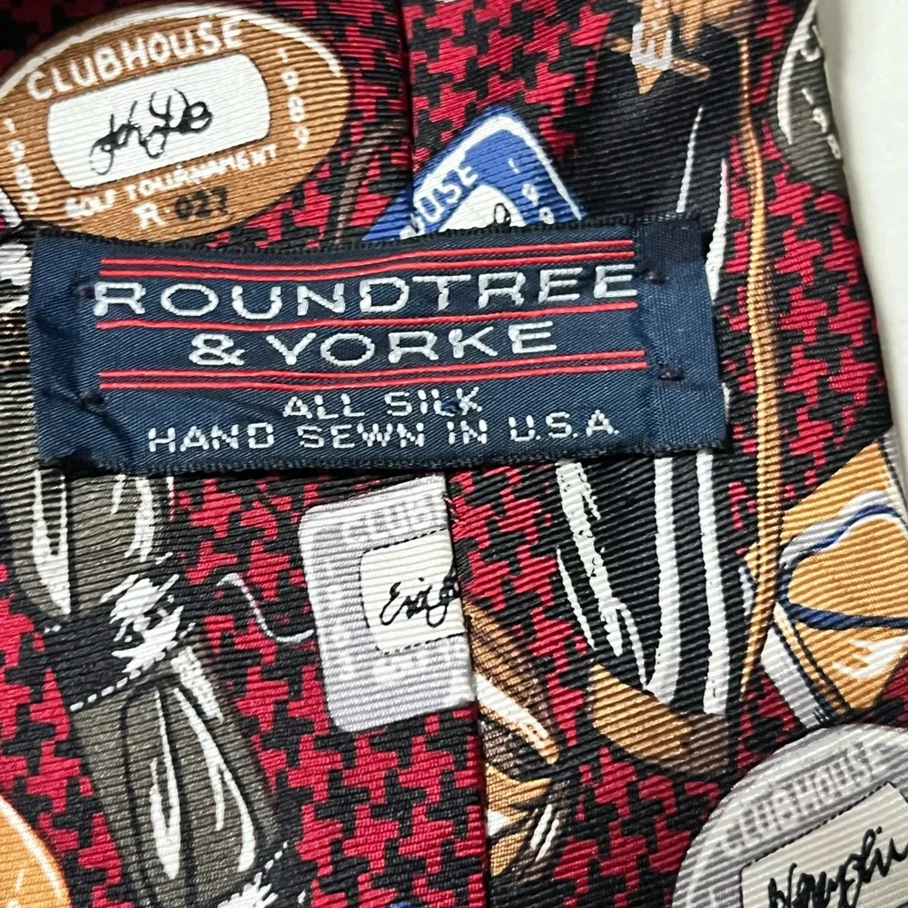 Roundtree & Yorke Golf Themed Mens Necktie Silk Novelty Tie Golf Bags Dillards